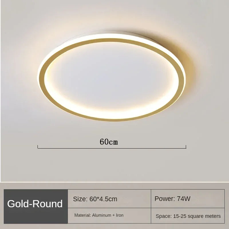 Luminoir Loftslampe | LED | Skandinavisk Design | Rund | 40 cm | Metal og Glas | Moderne | Energibesparende | Stilfuld Belysning | Ideel til Stue | Spisestue | Soveværelse | Nordisk Atmosfære