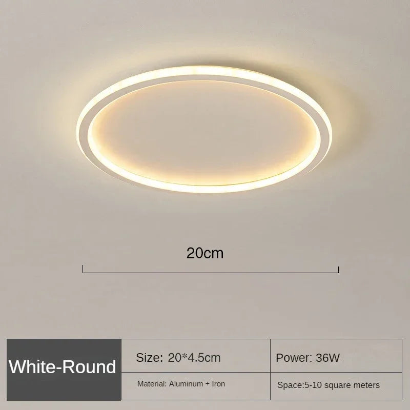 Luminoir Loftslampe | LED | Skandinavisk Design | Rund | 40 cm | Metal og Glas | Moderne | Energibesparende | Stilfuld Belysning | Ideel til Stue | Spisestue | Soveværelse | Nordisk Atmosfære