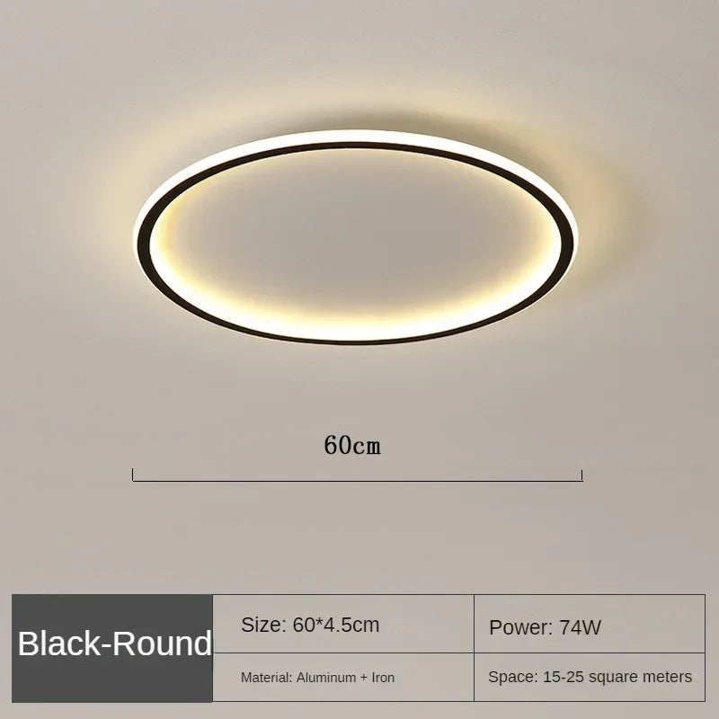 Luminoir Loftslampe | LED | Skandinavisk Design | Rund | 40 cm | Metal og Glas | Moderne | Energibesparende | Stilfuld Belysning | Ideel til Stue | Spisestue | Soveværelse | Nordisk Atmosfære
