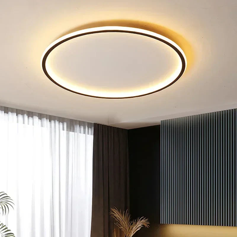 Luminoir Loftslampe | LED | Skandinavisk Design | Rund | 40 cm | Metal og Glas | Moderne | Energibesparende | Stilfuld Belysning | Ideel til Stue | Spisestue | Soveværelse | Nordisk Atmosfære