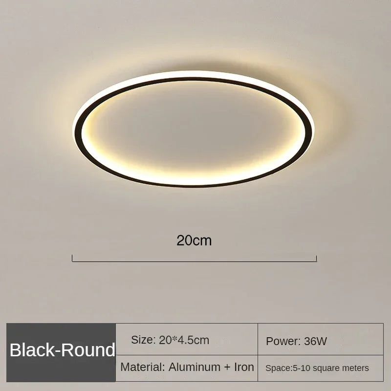 Luminoir Loftslampe | LED | Skandinavisk Design | Rund | 40 cm | Metal og Glas | Moderne | Energibesparende | Stilfuld Belysning | Ideel til Stue | Spisestue | Soveværelse | Nordisk Atmosfære