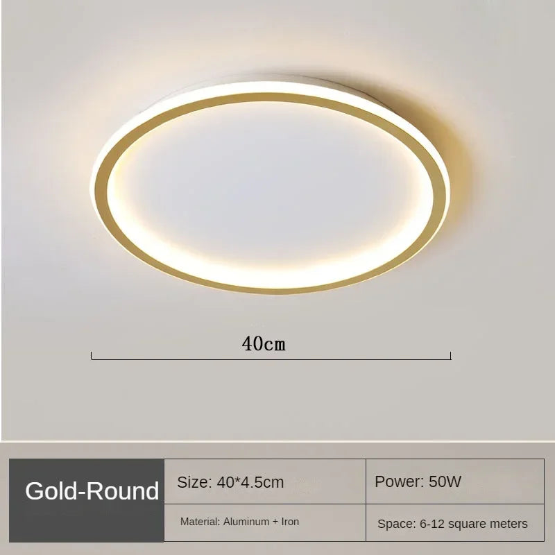 Luminoir Loftslampe | LED | Skandinavisk Design | Rund | 40 cm | Metal og Glas | Moderne | Energibesparende | Stilfuld Belysning | Ideel til Stue | Spisestue | Soveværelse | Nordisk Atmosfære