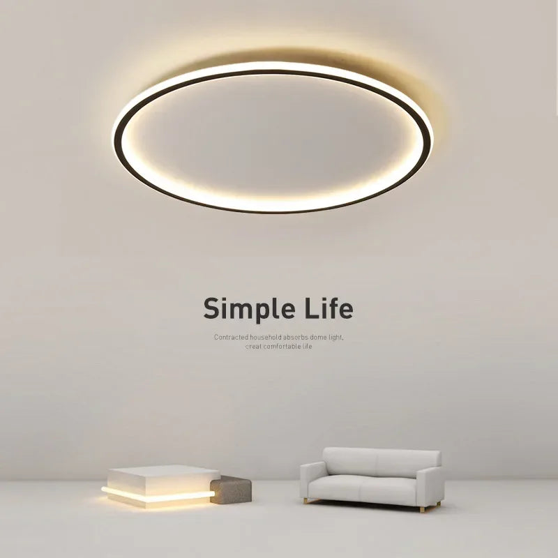 Luminoir Loftslampe | LED | Skandinavisk Design | Rund | 40 cm | Metal og Glas | Moderne | Energibesparende | Stilfuld Belysning | Ideel til Stue | Spisestue | Soveværelse | Nordisk Atmosfære