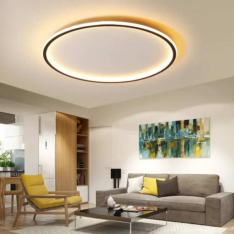 Luminoir Loftslampe | LED | Skandinavisk Design | Rund | 40 cm | Metal og Glas | Moderne | Energibesparende | Stilfuld Belysning | Ideel til Stue | Spisestue | Soveværelse | Nordisk Atmosfære