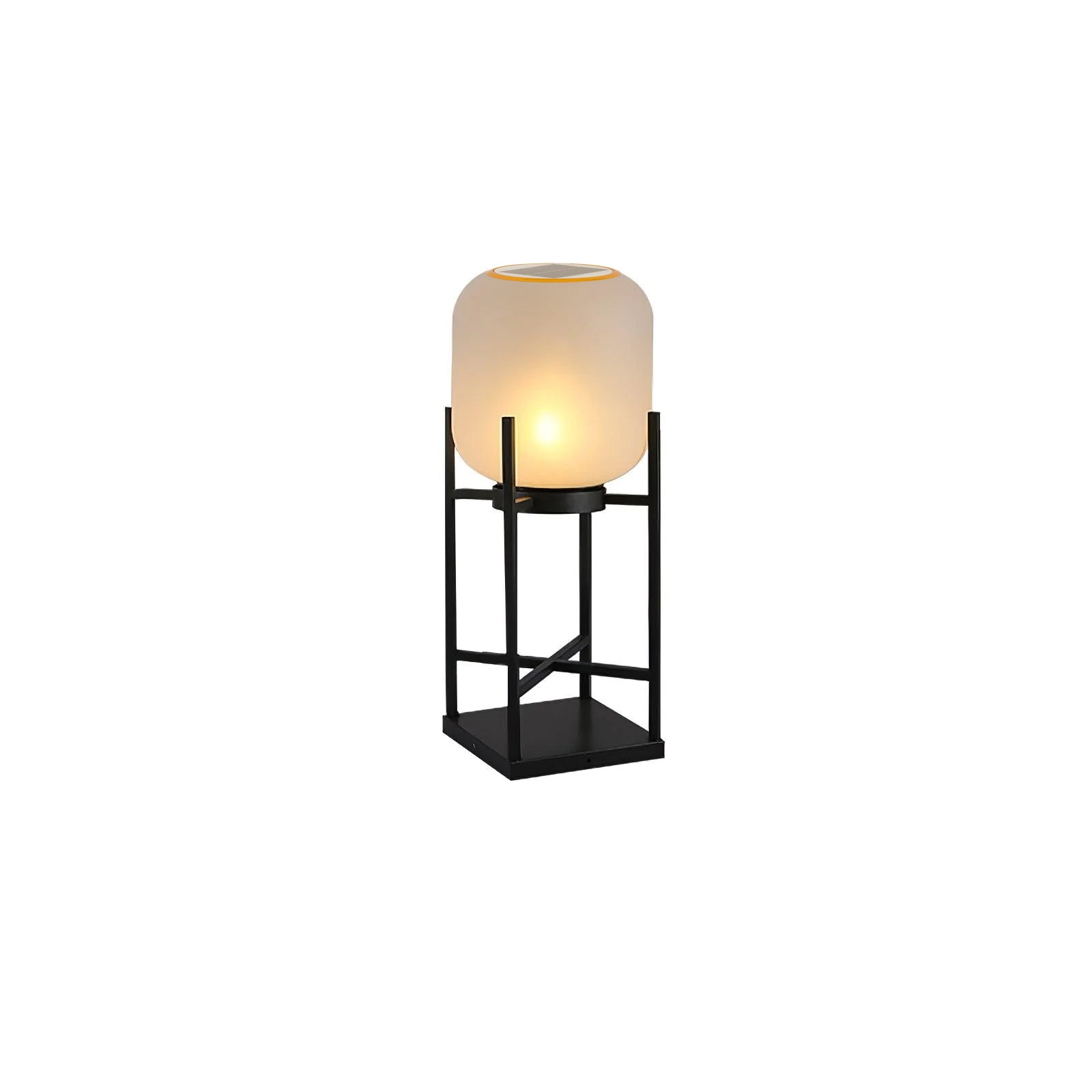 Udendørs solcelledreven standerlampe | Rustfrit stål og glas | IP65 vandtæt | Indbygget LED | Automatisk opladning og tænd/sluk | Perfekt til have, terrasse og stier | Elegant belysning til natten