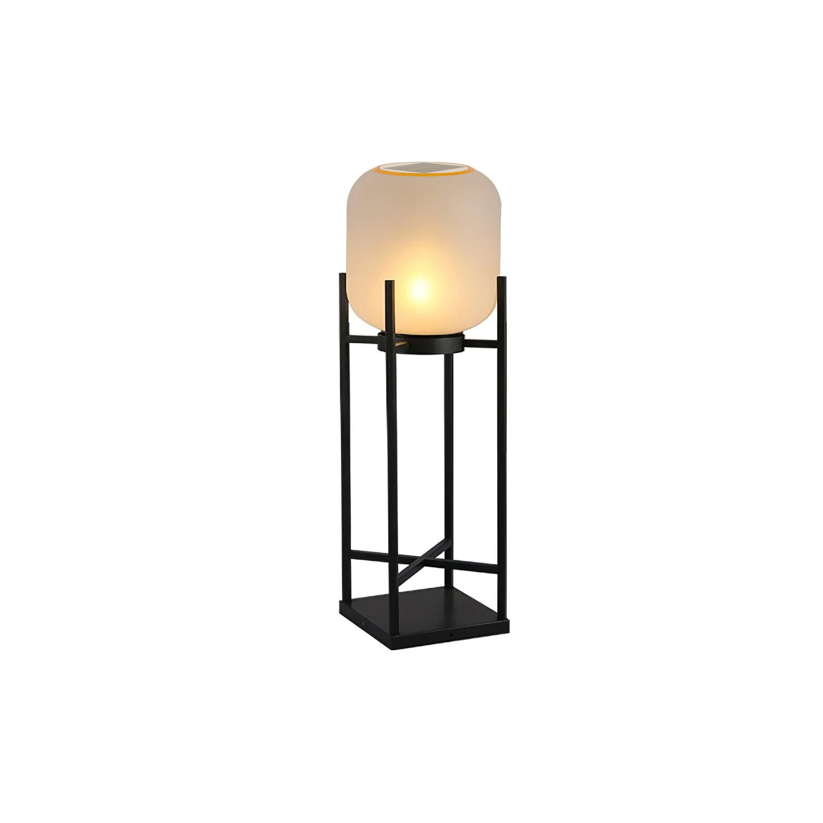 Udendørs solcelledreven standerlampe | Rustfrit stål og glas | IP65 vandtæt | Indbygget LED | Automatisk opladning og tænd/sluk | Perfekt til have, terrasse og stier | Elegant belysning til natten