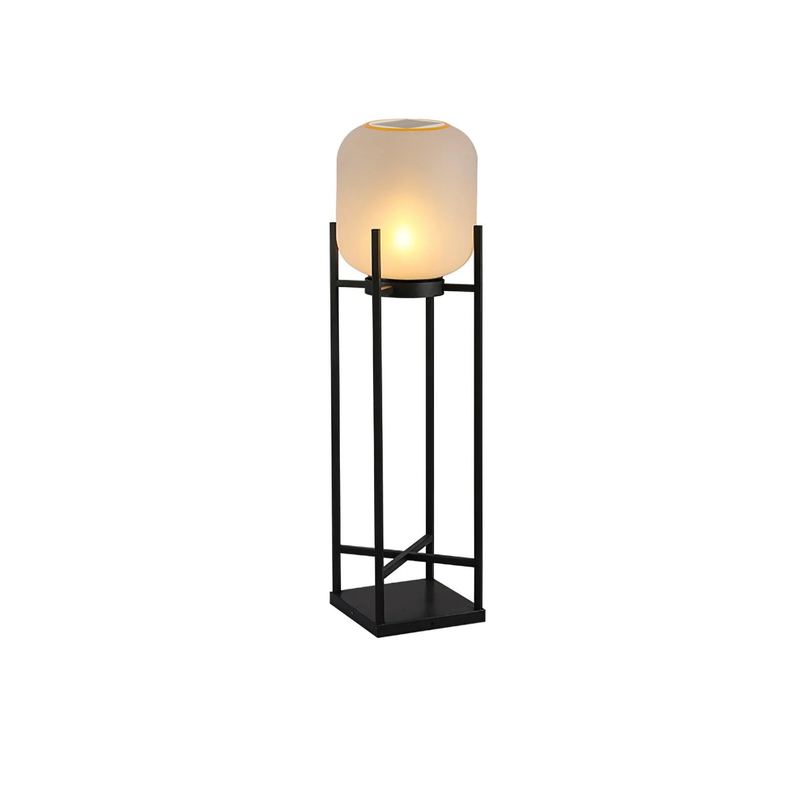 Udendørs solcelledreven standerlampe | Rustfrit stål og glas | IP65 vandtæt | Indbygget LED | Automatisk opladning og tænd/sluk | Perfekt til have, terrasse og stier | Elegant belysning til natten