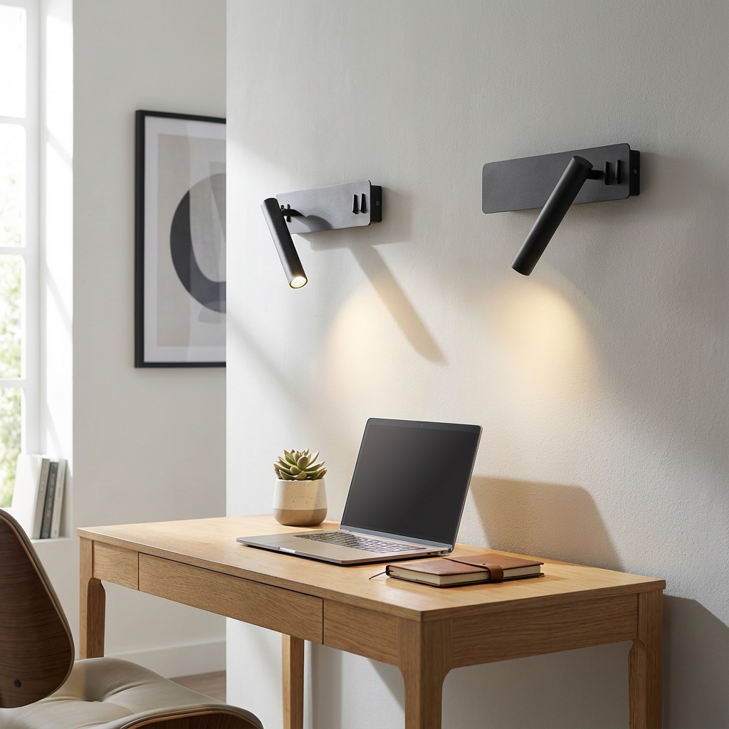 Leselampe mit LED | Schwenkbare Wandleuchte | Modernes, minimalistisches Design | Nox | Verstellbarer Lichtwinkel | Skandinavischer Stil | Energiesparend