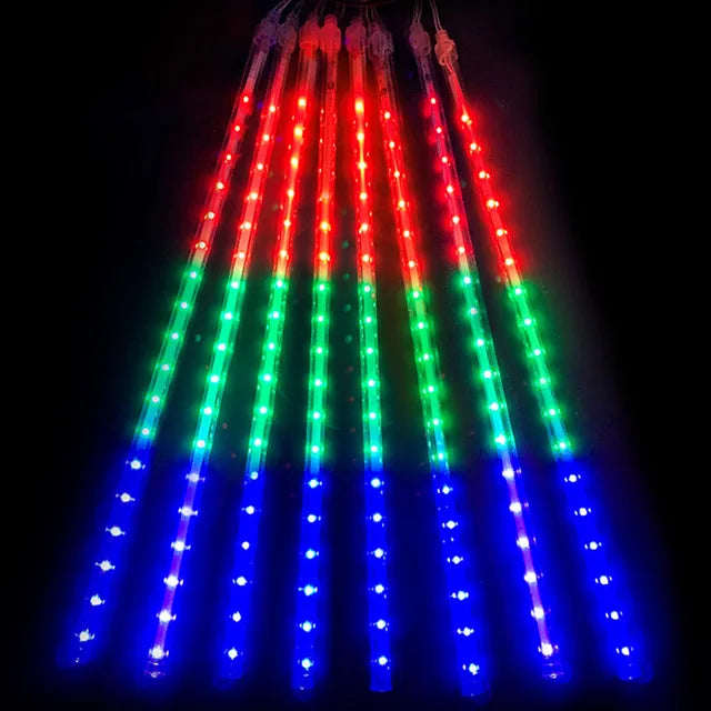 GalaxyGlow | Meteorlignende Udendørs LED Lys | Vandtæt | Nem Installation | Perfekt til Havefester og Juledekorationer | Fortryllende Atmosfære | Fås i 30 cm og 50 cm | Vejrbestandig