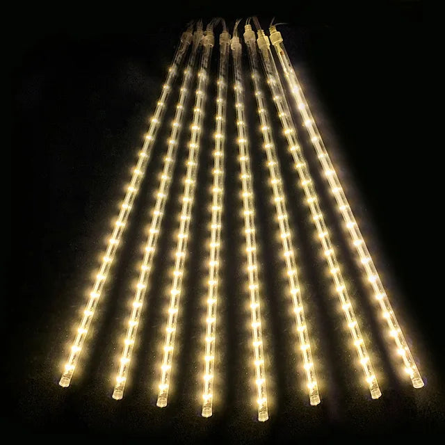 GalaxyGlow | Meteorlignende Udendørs LED Lys | Vandtæt | Nem Installation | Perfekt til Havefester og Juledekorationer | Fortryllende Atmosfære | Fås i 30 cm og 50 cm | Vejrbestandig