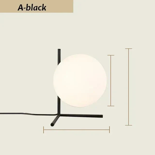 LuxeGlim | Raffineret Glasbordlampe | Moderne design | Høj Kvalitet | 25x40 cm | 6-10W | Stilfuld Belyst Dekoration | Elegant metalfinish | Perfekt Til Stue Og Soveværelse