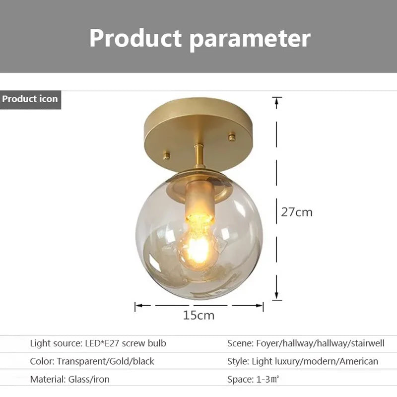 Elegant | Glaskugle Loftsbelysning | Moderne Design | Klassisk Belysning | Indendørs Dekoration | Luminoir LuminousSphere | Høj Kvalitet | Holdbar | Forbedret Lysstyrke