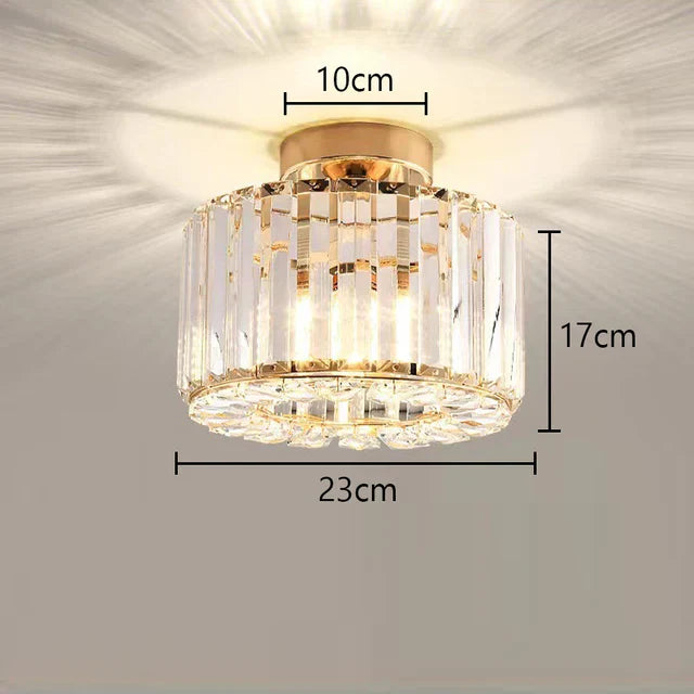 Glans krystal | Moderne krystallys | Loftlampe | Elegant belysning | Høj kvalitet | Indbydende atmosfære | Raffineret luksus | E27 | 17x23 cm | AC 110-240V