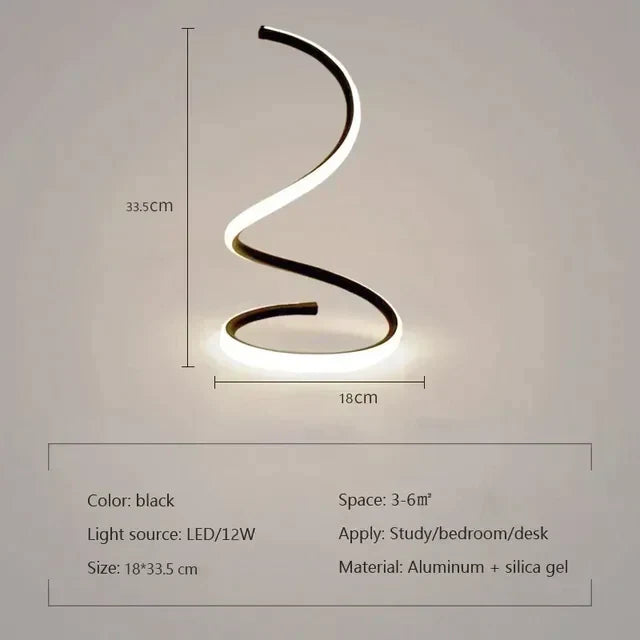 LumiFlex | LED Bordlampe | Fleksibel Hals | Moderne design | Energieffektiv | Justerbar Højde | Perfekt til Læsning &amp; Arbejde | Aluminium/Silicone | 12W | Stilfuld Belysning til Dit Hjem