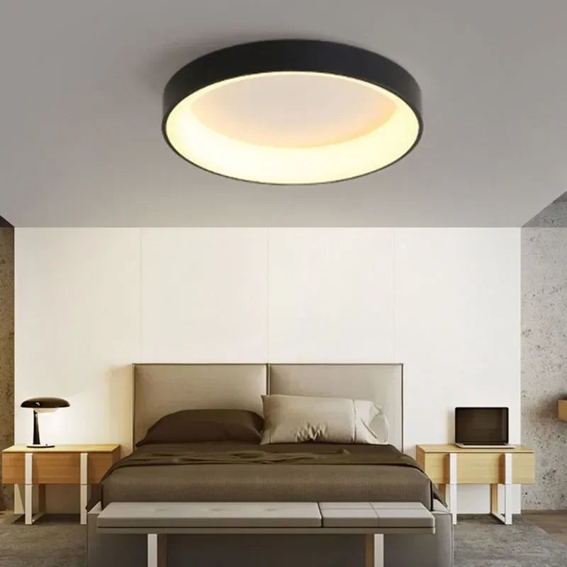 AuroraGlans | Moderne Skandinavisk LED Lampe | Rundt Loftdesign | Energibesparende | Stilfuld Indretning | Perfekt til Stue og Soveværelse | Høj Kvalitet | Varmt Indbydende Lys | Nem Installation