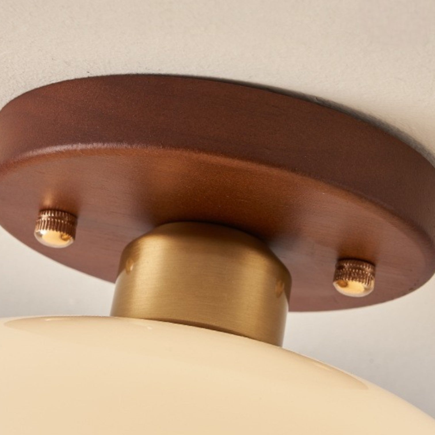 Franse Bauhaus Plafondlamp – Warm Sfeervol Licht met Houten Detail