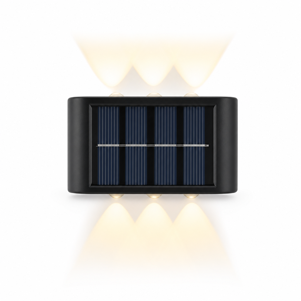 Set of 4 Solar LED Outdoor Wall Lights | Waterproof | Dusk to Dawn | Garden, Porch, Path, Patio Decor