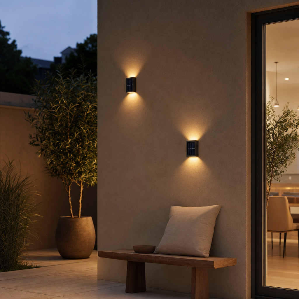 Up en Down Spot Lights Outdoor Street Wandlamp Lamp Zonne-energie Zonlicht Waterdichte Solar Lamp Tuin Decor