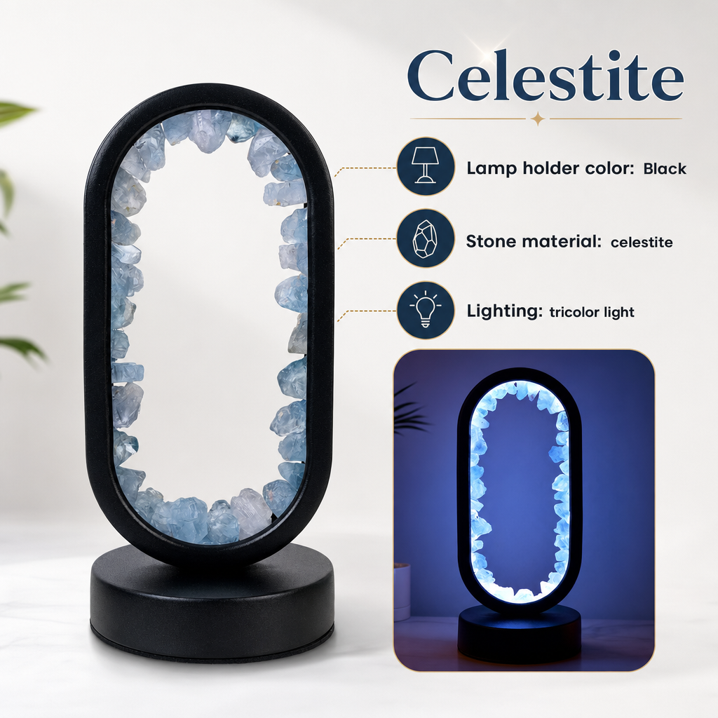 AuraStone Amethyst Serenity Lamp | Natural Crystal Soothing Glow | Handcrafted Mood Lighting