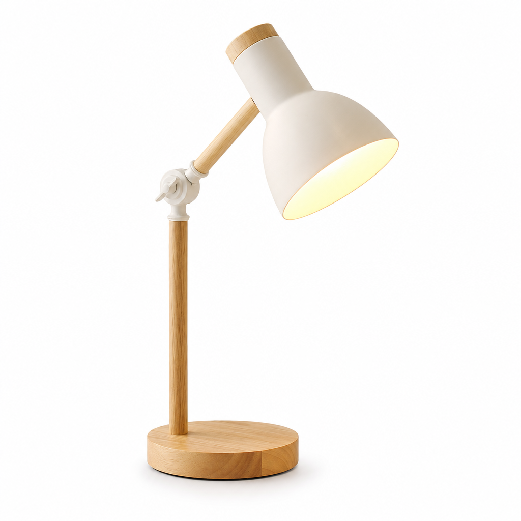 NordicGlow | Wooden Adjustable Scandinavian Desk Lamp | Minimalist Design | Home Lighting Elegance