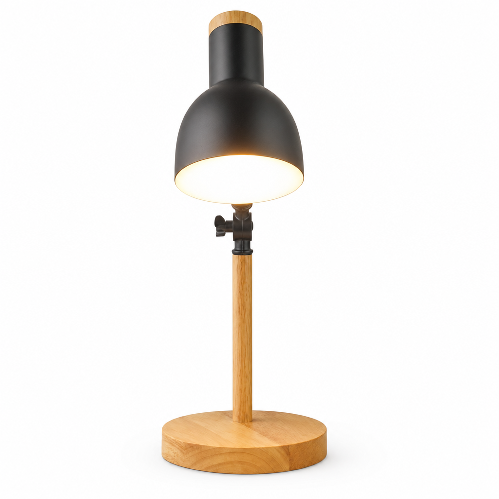 NordicGlow | Wooden Adjustable Scandinavian Desk Lamp | Minimalist Design | Home Lighting Elegance