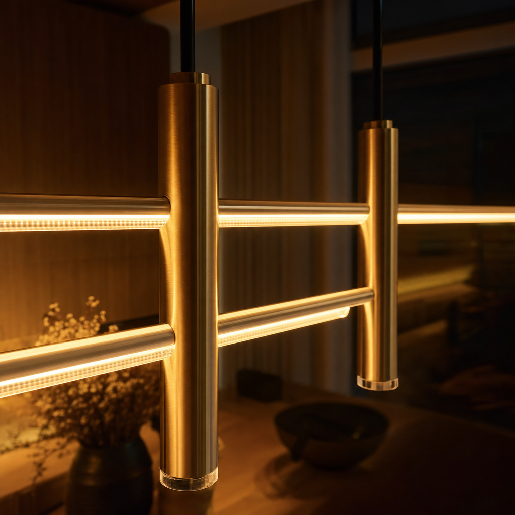 Modern Adjustable LED Pendant Light | Minimalist Design | Dimmable Dining Room Fixture | Stylish Home Lighting | Versatile Interior Accent