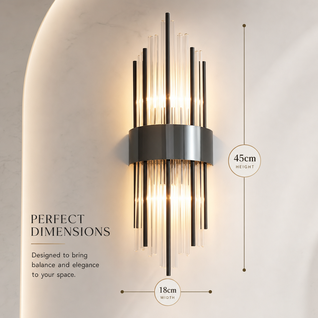 MajestyShine Luxury LED Wall Light | Elegant Crystal Design | Home & Living Décor Lighting | Royal Illumination