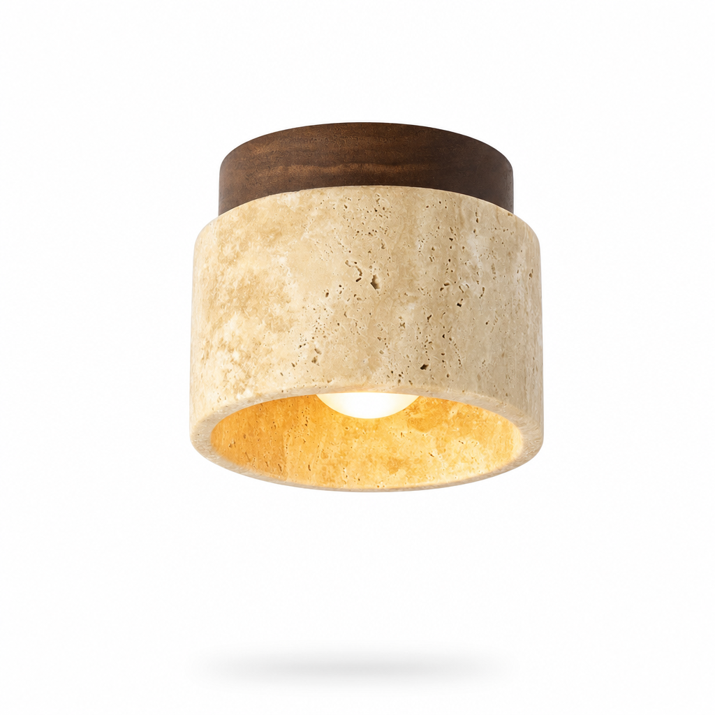 Travaro | Japanse Plafondlamp van Travertijn