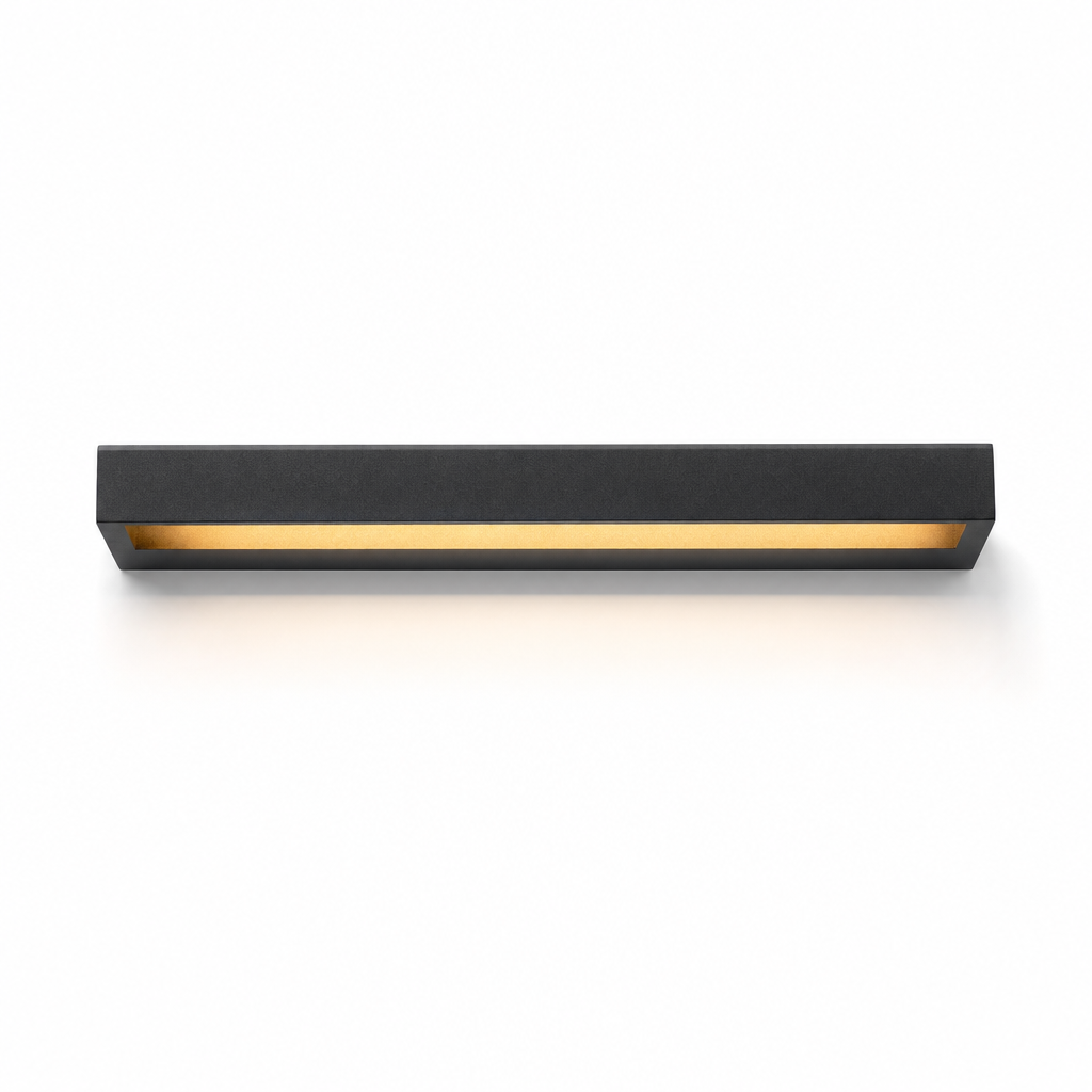Luna | Justerbar LED-vägglampa | Slank svart design | 40x10x5 cm | Aluminium | Energibesparande | 15W | Perfekt för inomhus- och utomhusbruk | Väderbeständig | Modernisera ditt hem