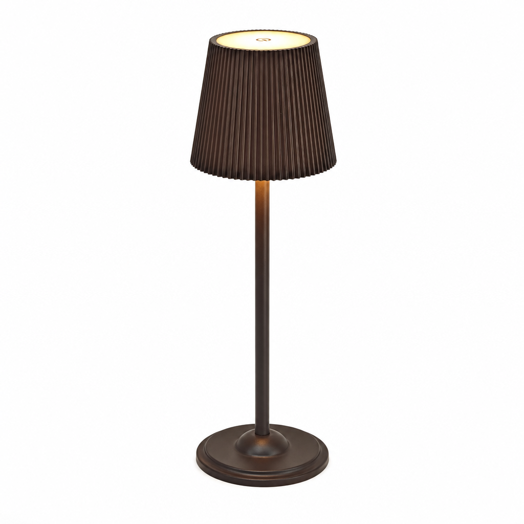 Modern LED Touch Lamp | Rechargeable Wireless Table Light | 3-Color Adjustable Brightness | Metal Pagoda Shade