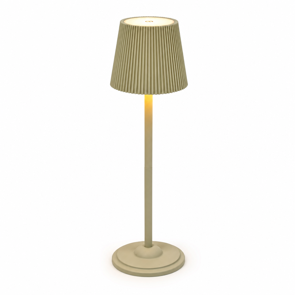 Modern LED Touch Lamp | Rechargeable Wireless Table Light | 3-Color Adjustable Brightness | Metal Pagoda Shade