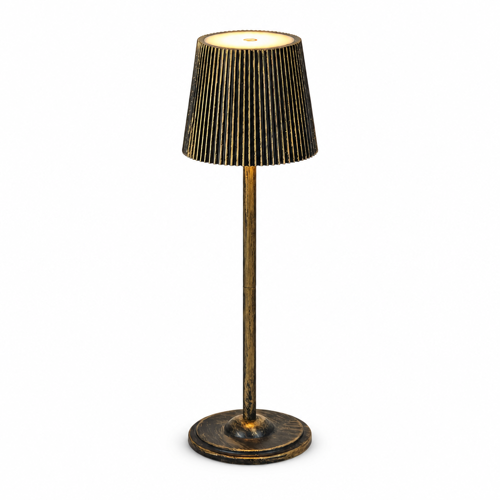 Modern LED Touch Lamp | Rechargeable Wireless Table Light | 3-Color Adjustable Brightness | Metal Pagoda Shade