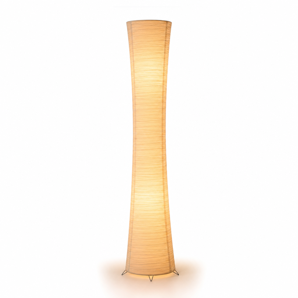 Modern LED Floor Lamp | Paper Shade | USB Remote Control | Warm Light | Uplight Design | Living Room & Bedroom Decor