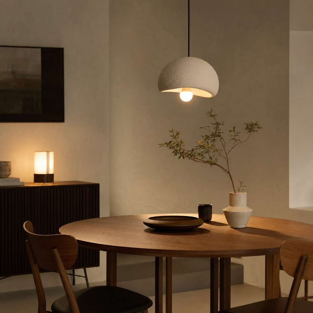 Modern Resin Pendant Light | Japanese Nordic Fusion | Matte Finish | For Bars & Restaurants | No Battery Needed