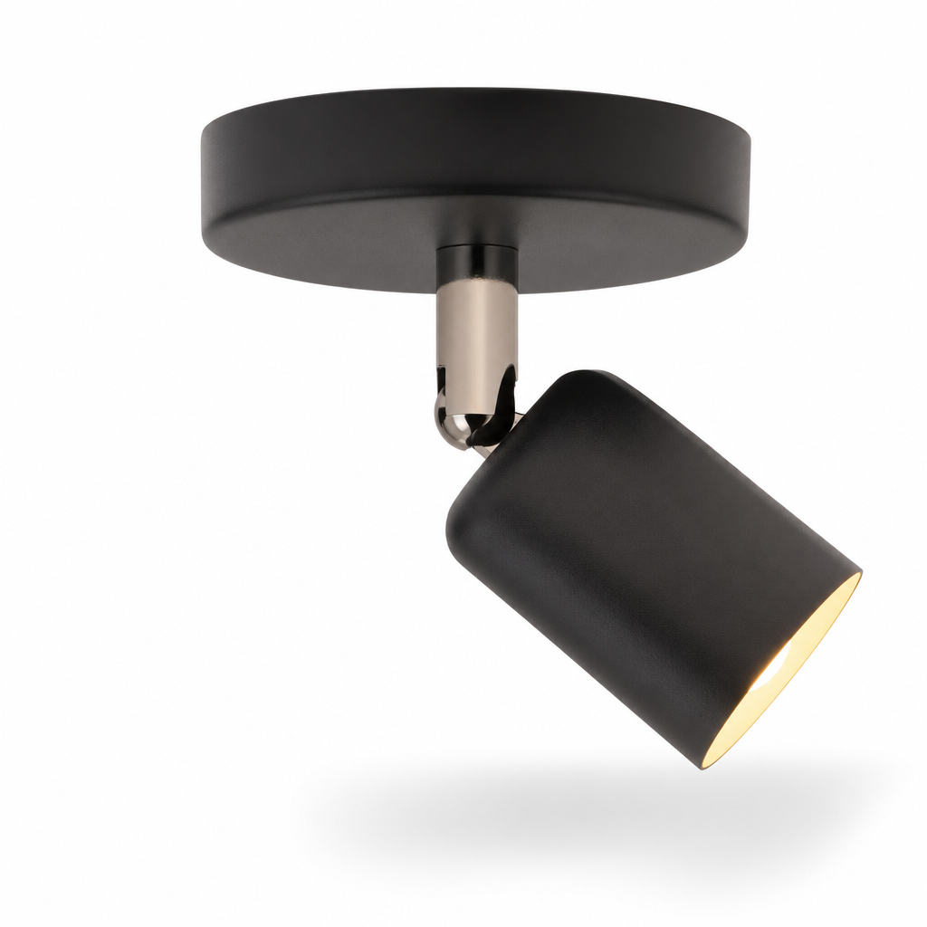Modern Black Adjustable Ceiling Spotlight | E27 Base | Hallway Balcony Fixture