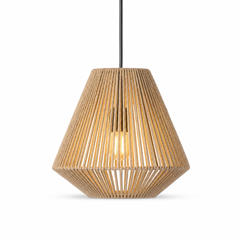 Modern Small Woven Lampshade | Rattan Design | Home Lighting Decor | Natural Aesthetic