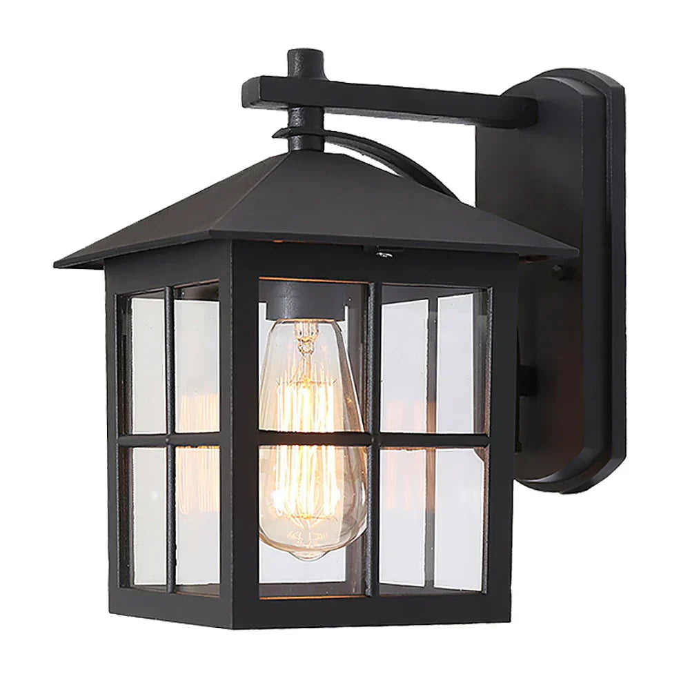 RetroLux | Klassisk Udendørs Væglampe | Vejrbestandig Metal og Glas | 60W E27 | Elegance til Haven eða Terrassen