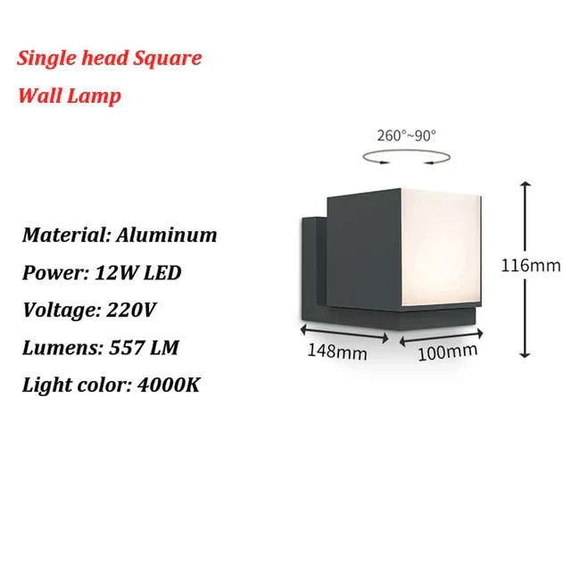 LightGuard | Vejrbestandig LED Vægbelysning | Aluminiumskonstruktion | 40 LED'er | Energieffektiv Udendørsbelysning | Nem Installation | Optimal Lysstyrke