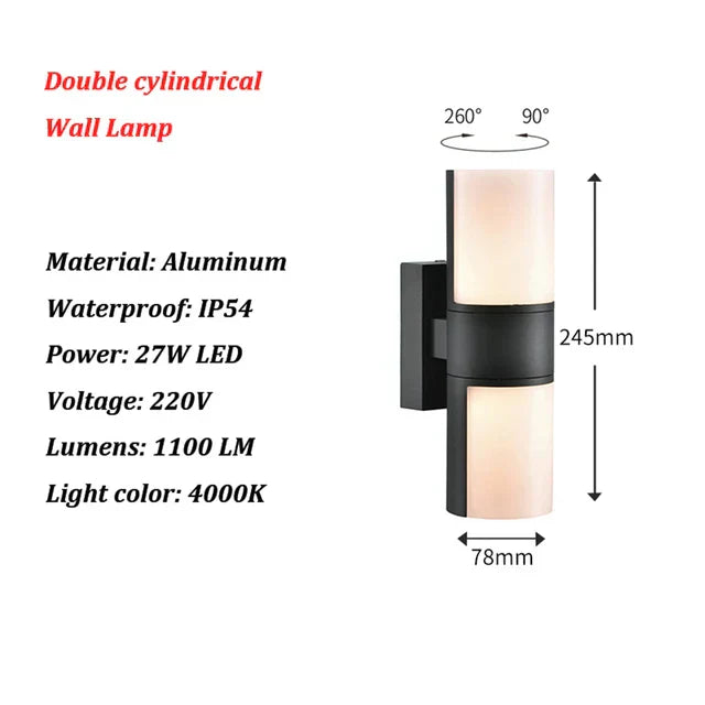 LightGuard | Vejrbestandig LED Vægbelysning | Aluminiumskonstruktion | 40 LED'er | Energieffektiv Udendørsbelysning | Nem Installation | Optimal Lysstyrke