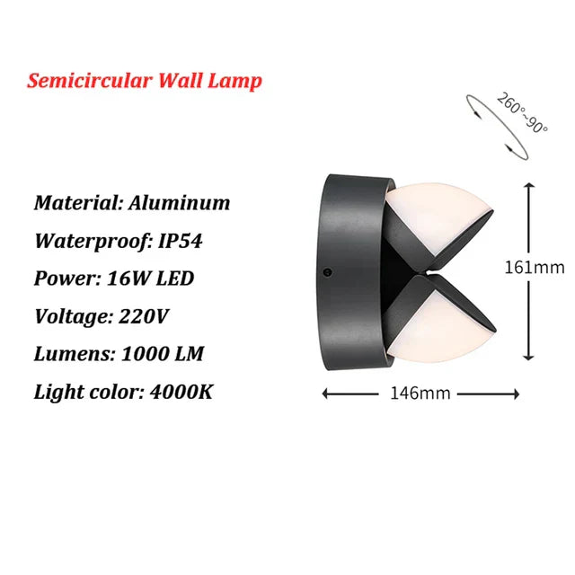LightGuard | Vejrbestandig LED Vægbelysning | Aluminiumskonstruktion | 40 LED'er | Energieffektiv Udendørsbelysning | Nem Installation | Optimal Lysstyrke