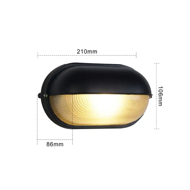 IronLicht | Industriel udendørs væglampe | IP65 Vejrbestandig | E27 LED-kompatibel | Moderne design i aluminium | Ideel til Terrasse og Have | Sorter Udfør | 110-240V