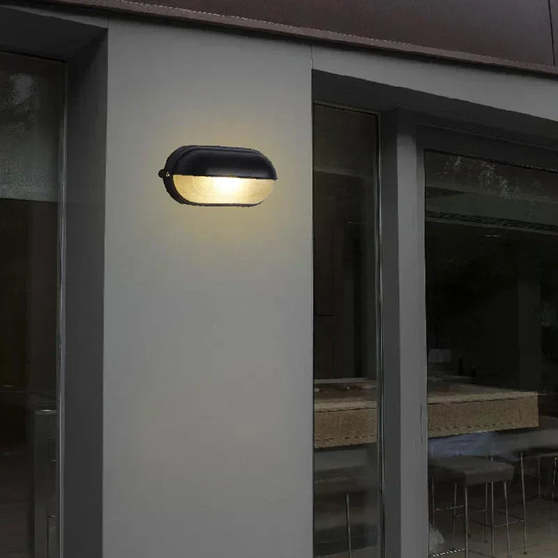 IronLicht | Industriel udendørs væglampe | IP65 Vejrbestandig | E27 LED-kompatibel | Moderne design i aluminium | Ideel til Terrasse og Have | Sorter Udfør | 110-240V