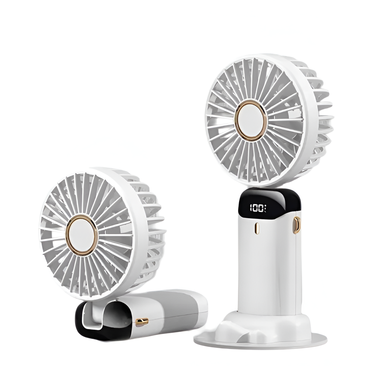 Mini bærbar ventilator | Genopladelig med Type-C | 5 hastigheder | 5000mAh batteri | Tyst og justerbar | LED-skærm | Perfekt til hjem, kontor og rejser | Kompakt og kraftfuld | Flere farver tilgængelige