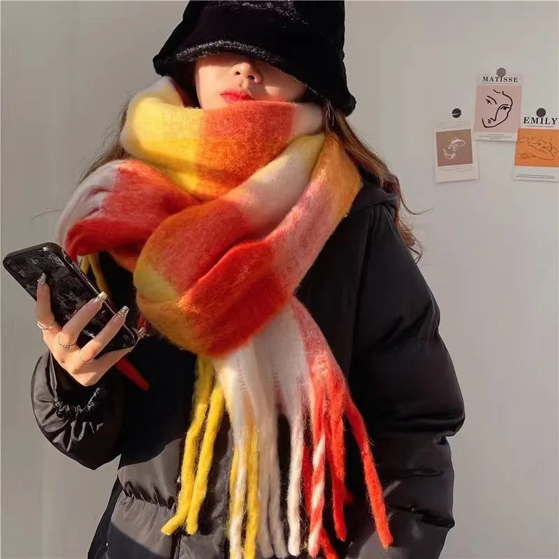 Scarvello | Farverigt Cashmere Tørklæde | Blød og Varm | 38x230cm | Ideelt til Kolde Vinterdage | Luksuriøst Tilbehør til Kvinder
