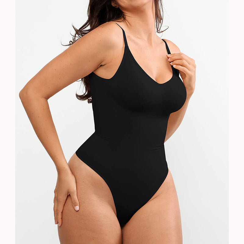 JUNA Bodyshaper V2 | Høj Talje | Meshpaneler | Justerbare Stropper | Mavekontrol | Komfortabel Nylon-Blend | Usynlig Under Tøj | Formende og Glattende | Elegant Timeglasdesign | Kvinders Bodysuit