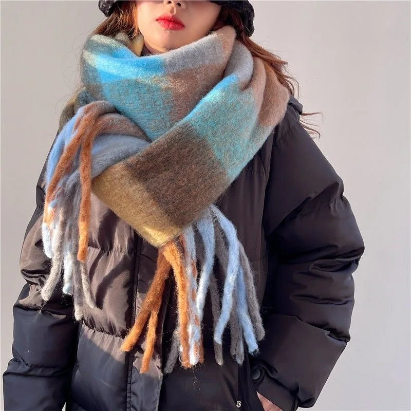 Scarvello | Farverigt Cashmere Tørklæde | Blød og Varm | 38x230cm | Ideelt til Kolde Vinterdage | Luksuriøst Tilbehør til Kvinder