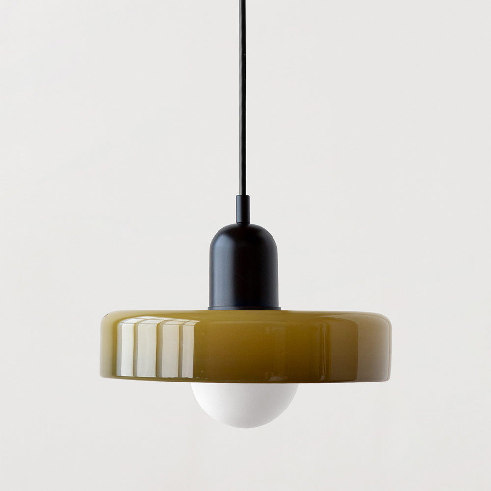Bauhaus pendel | Farvet glas | Moderne design | Energibesparende lyskilde | Funktionel elegance | Ideel til stue og spisestue | Livlig touch | Elegant detaljeret belysning | Alsidig og stilfuld lampe