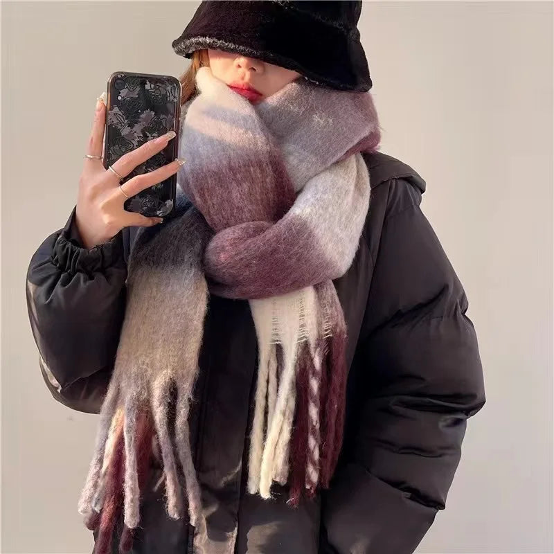 Scarvello | Farverigt Cashmere Tørklæde | Blød og Varm | 38x230cm | Ideelt til Kolde Vinterdage | Luksuriøst Tilbehør til Kvinder