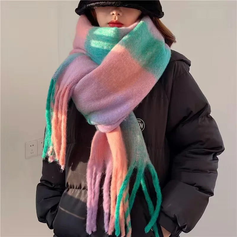 Scarvello | Farverigt Cashmere Tørklæde | Blød og Varm | 38x230cm | Ideelt til Kolde Vinterdage | Luksuriøst Tilbehør til Kvinder