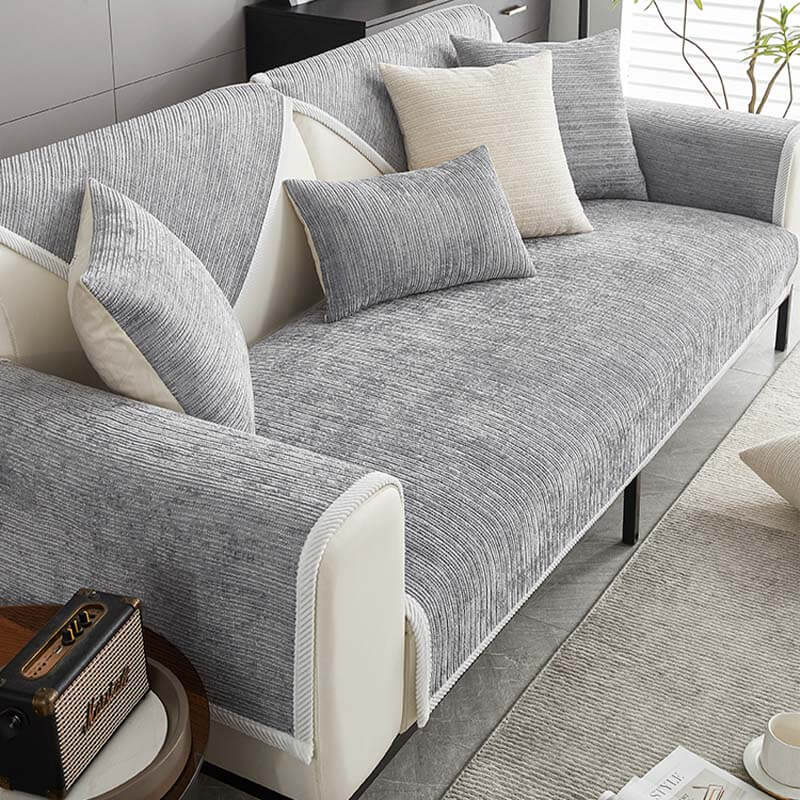 SofaSkins™ | Anti-scratch Chenille Sofabetræk | Beskyttende Luksusbetræk Til Kæledyr | Universal Pasform | L-formet Sofaprotektor | Blødt, Ridsefrit Mønstret Betræk